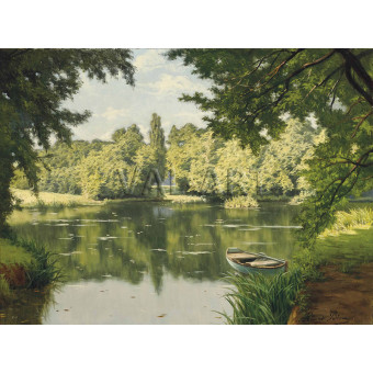 РЕПРОДУКЦИИ НА КАРТИНИ Лодка, акостирала на спокойно езеро (1915)